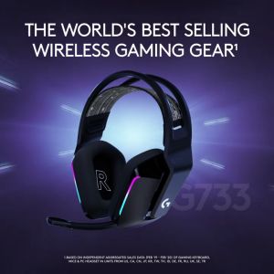 Logitech G733 LIGHTSPEED Wireless RGB Gaming Headset with G-PRO Drivers | Blue VO!CE Filters - Black