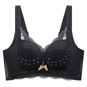 Adjustable Wireless Lace Bra Womens Underwear Gather Small Chest Appear Large Anti-Sagging Side Breast Elimination Cat Person