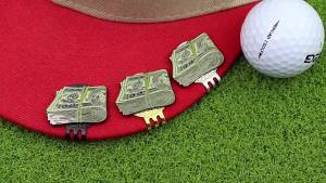 Magnetic Dollar Bill Golf Ball Mark Golf Hat Clip Creative Metal Ball Marker Holder With Caps Clip Golf Accessories Golfer