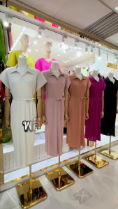 2MUAY รุ่น GJO10189 เดรสอัดพลีทคุณภาพ POLO SHORT SLEEVE PLEATED DRESS 10 สี FREE SIZE