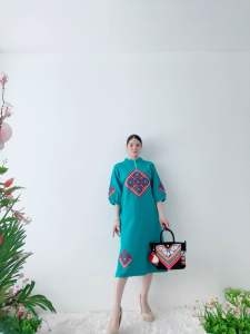 เดรสงานปักผ้าใยกัญชง