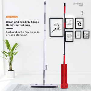 Hand-Free Washable Mop Both Dry And Wet 2Pcs Mop Cloth Lazy Mop 45cm Flat 360° Rotation Mop House Cleaning Floor Corner Easy To Clean 免手洗拖把