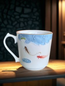 Hand-Painted Ceramic Tea Cup Gongfu Style Underglaze Color Mark Cup Single Cup for Brewing Tea Dehua Origin Porcelain Cup