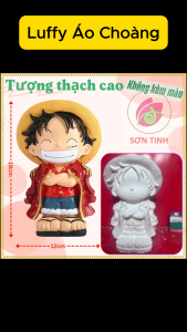 Tượng thạch cao Luffy Áo Choàng One Piece M44 (Không kèm màu) Bé Tô Màu Tô Tượng