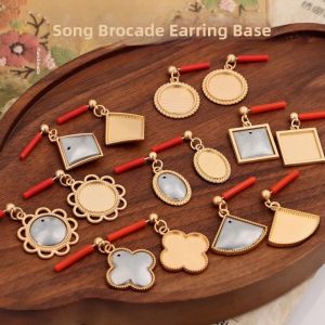 Nyi Handcrafted Song Brocade DIY Customizable Vintage 925 Silver Ear Jewelry