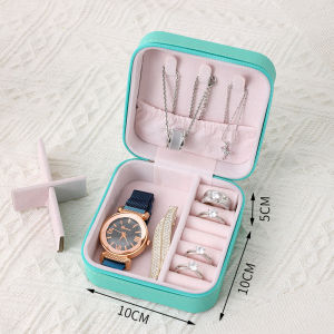 Korean Version Simple Ins Style Portable Jewelry Storage Box 2023 New High-end Exquisite Large Capacity Travel Jewelry Bag