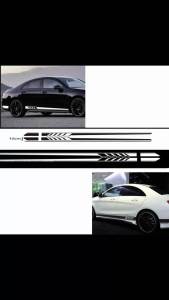 Tem Dán Decal Sọc Bên Hông Xe Mercedes Benz AMG Chất Liệu Vinyl Chống Nước Phong Cách Đua Xe Trang Trí Thân Xe Phụ Kiện Ô Tô