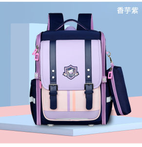 Túi Đi Học Chống Nước Siêu Nhẹ Dành Cho Nữ Sinh Tiểu Học Và Bé Trai 1-6 Lớp Phong Cách Anh Ba Lô Bảo Vệ Cột Sống Vai Kép