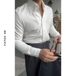 Elegant Pure Color Casual Business Slim Fit Shirt