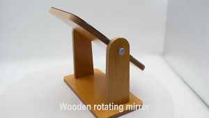 🔥FAST SHIPPING🔥 Minimalist Wooden Desk Mirror 360° Swivel Single-Sided Portable Foldable Makeup Mirror 简约木质桌面化妆镜可旋转