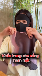 Khẩu Trang Vải Su Phủ Cổ Che Trán Toàn Diện Chống Tia UV Chống Ô Nhiễm Bụi Mịn Chống Nắng Cực Tốt Chất Su Mát Thoải Mái