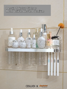 ASWEI Glacial Streak Toothbrush Holder - Tempat Sikat Gigi Motif Kaca Estetik Glacier-Patterned