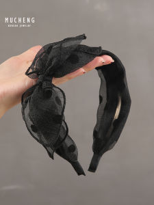 Elegant Simple Butterfly Knot Hairband Womens Versatile Net Headwear Hair Pressing Clip Stylish Silk Headband