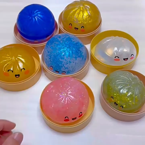 🔥 Glitter Dumpling Squishy Toy Siopao Squishy Toy Dumpling-Shaped Dumpling Squishes Giant Rainbow Glittering Bun Sensory Balls For Relax Cute Soft Squishy Toy Adults Kids