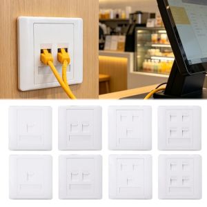 86 Type Network Cable Network Port Panel RJ45 Cable Interface Outlet 4 Ports Shielded Keystone Jack
