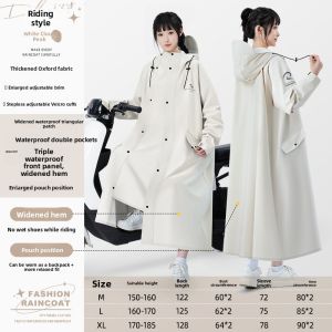 KeyRu | Rainproof Raincoat for Women Long Full-body Adult Rainwear with Separable Bike Cover