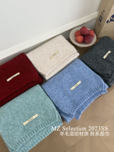 Winter Warm Woolen Scarf Women Solid Color Soft Cozy Neck Warmer Fashionable Versatile Korean Style White Enhancing Scarf