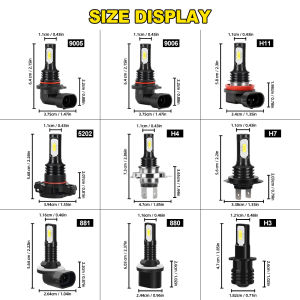 2X H8 H9 Led H11 9005 HB3 9006 HB4 H6 H4 H7 880 881 5202 Car LED Fog Headlight Bulbs 6000K White Auto Fog Lamp Day Running Light