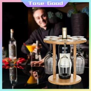 Tase Good Wine Glass Rack - Bamboo Rack Cup Hanging Rack Organizer for Family Bar