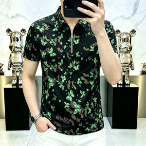 Kawadu | Short Sleeve Zipper Colorful Print Stylish Breathable Versatile Mens Shirt