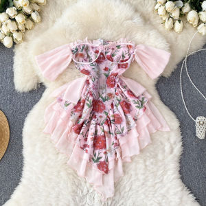 Pure Desire Đầm Nữ Mùa Hè Thiết Kế Độc Đáo Cảm Giác Khỏa Thân Vai Váy Ngắn Phong Cách Ngọt Ngào Váy Quà Tặng