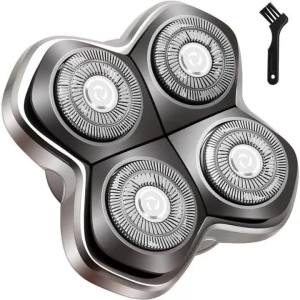 Lưỡi Dao Cạo Thay Thế Cho Dao Cạo Điện Skull Pitbulls Series PRO 4 Đầu Dao Nổi Kèm Bàn Chải Vệ Sinh Lưỡi Dao Cạo Bằng Thép Không Gỉ Dành Cho Nam
