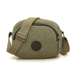 Mini Canvas Crossbody Bag for Men Simple Casual Korean Style Backpack Practical Small Male Bag with Zipper Soft Fabric
