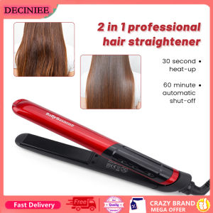 DECINIEE Hair Curler & Straightener 2 in 1 Professional Hair Curler Styler Interchangeable Plates Corrugated Curling Flat Iron Hair Care