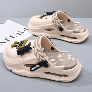 Womens Summer 2026 Hole Hole Shoes Thick Bottom Anti-Slip Slippers Soft Bottom Beach Sandals Fashionable Outdoor Wear