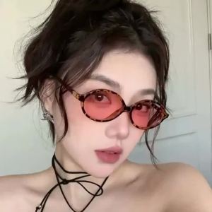 Women Oval Retro Glasses Y2K Leopard Small Frame Glasses New Fashion Simple Vintage Female Girls Eyewear Decorative Eyeglasses