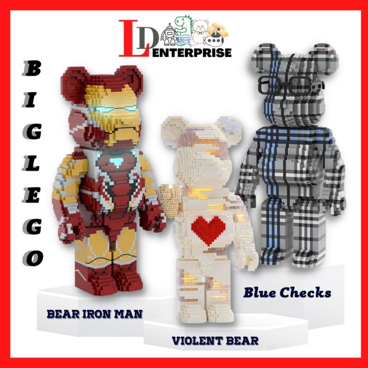 73CM KAW Figures Building Block Bearbrick Bear Brick 1000%Big Lego