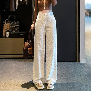 White Wide Leg High Waist Floor-length Casual Pants