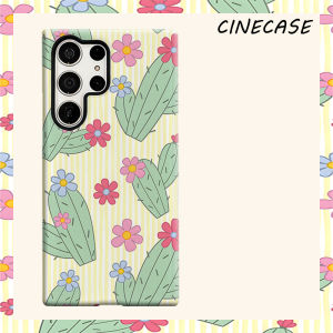 yellow stripe cactus flower For Samsung Galaxy S26 S25 S24 A56 A36 Dual Layer Luxury Fashion Full Lens Protective Case
