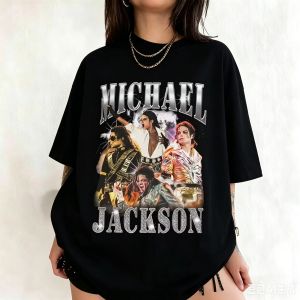 Sanrio | 2026 Summer Classic Vintage Michael Jackson Graphic T-shirt Men Women Clothing Fashion Retro Gothic Rock Male Punk Oversized Y2k