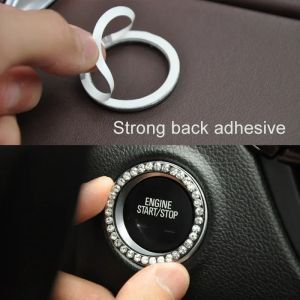 Car with drill one key start ring circular decoration engine ignition ring flashing rhinestone decoration accessories