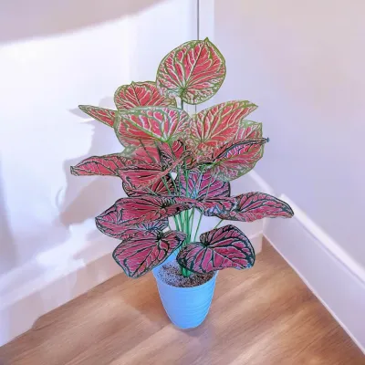 Pohon palem latex artificial cabang 18 + pot pirus nya / pohon palm sudut / palm tree