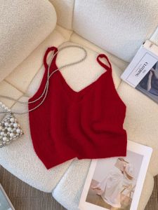 Large Size Womens Spring New Design Knitted Outerwear V-neck Tank Top Sleeveless Vest Sweater Layering Fashion Commute Style