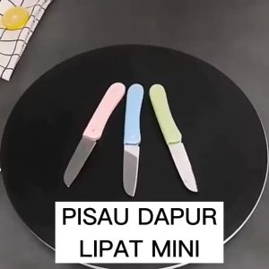 Pisau Lipat Mini Buah Sayur / Pisau Dapur Traveling Warna Warni Stainless Steel / Alat Pengupas Pemotong Buah Sayur Anti Karat Potong