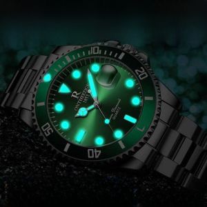 Automatic Night Light Waterproof Mens Mechanical Watch Luxury Brand round Face Stainless Steel Band Business Style Quartz Movement