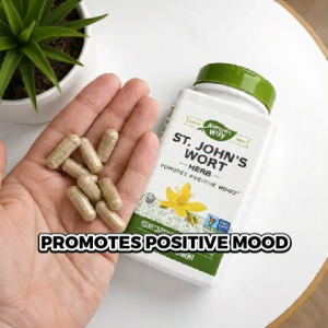 Natures Way St. Johns Wort 700mg (per serving) Mood Support Supplement Non-GMO Vegan 100 Veg Capsules