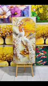 Tranh Chim Công Quý Tộc Tranh Canvas Tranh Tráng Gương Tranh Trang Trí Phòng