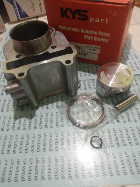 BLOK SEHER/BORING PISTON BORE UP SET 54,5 MM K44 HONDA BEAT FI INJEKSI NEW ESP BEAT POP/STREET SCOOPY SPACY VARIO 110 NEW K44 STATER HALUS KYS