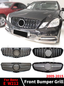 Front Bumper Grille Racing Hood Grill Grid Tuning Middle Mesh For Mercedes Benz E W212 2009-2015 E260 E300 E350 E200 GT Diamond