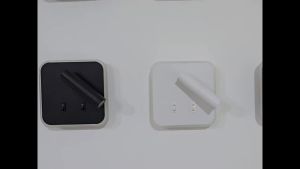 LED Wall Lamp with USB Type-C Charging Ports Ambient Backlight Rotatable Reading Spotlight Bedside Bedroom Hotel Wall Sconce
