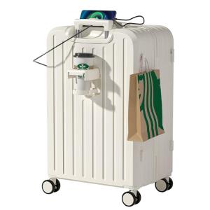 MIMANI | Womens 20 Inch Carry-On Luggage Hard Shell Password Lock Thickened Travel Suitcase Fashionable Durable Antibacterial ABS+PC