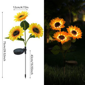 Fairy Lights Outdoor 1/3 Head LED Solar Sunflower Lawn Lights Garden Yard Lawn Light Landscape Garden Home Wedding Decoration