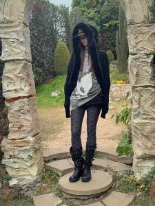 1JINN STUDIO | Collar Mixture Loose Mohair Knitted Coat