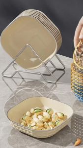 Indo 1866 -  Piring Makanan Diamond / Piring Buah dan Snack / Piring Cemilan Gaya Mewah / Diamond Pattern Plate / Snack Tray