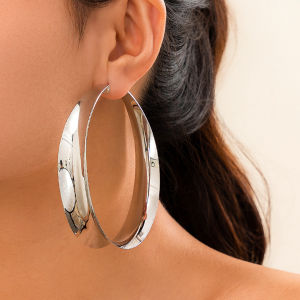 Ingemark | Exaggerated Big Punk Geometric Circle Hoop Earrings for Women 2024 Trend Vintage Smooth Piercing Earring Y2K Jewelry Gift New