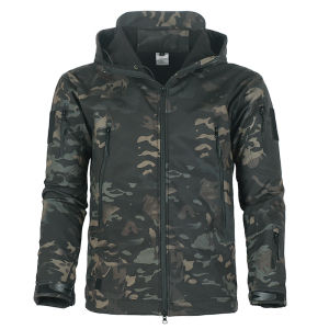 Outdoor Mens Fleece Lined Breathable Waterproof Soft Shell Jacket Three-in-One Warmth Winter Climbing Suit Anti-Uv Ultra-light